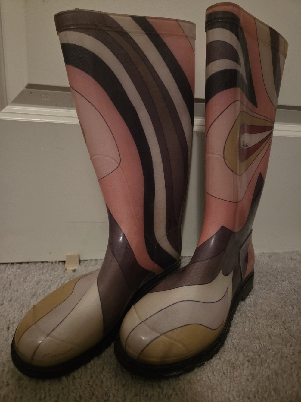 Vintage Vivare Collection Rubber Rain Boots Emilio PUCCI